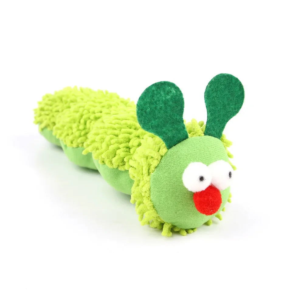 Catnip Chew Toy for Cats - Anxiety Relief & Dental Health Caterpillar Toy with Crinkle Sound