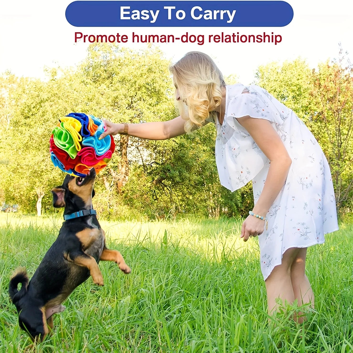 Interactive Snuffle Ball for Dogs & Cats - Anxiety Relief Foraging Toy with Treat Hiding Pockets