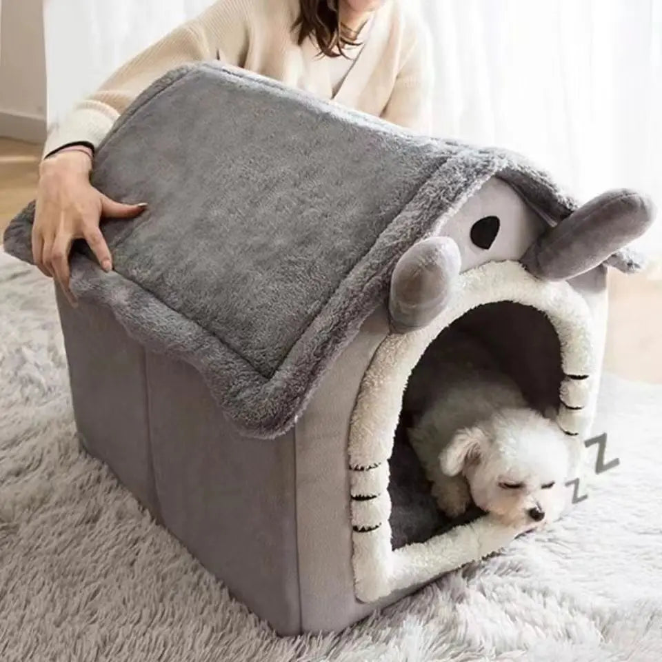 Enclosed Cat & Dog House Bed - Anti-Anxiety Cave Bed with Full Coverage for Ultimate Security