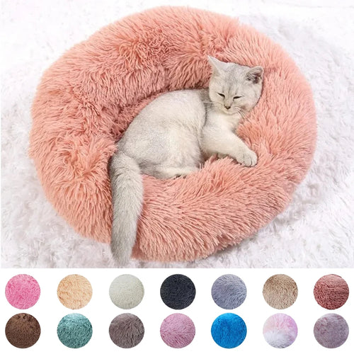 Calming Pet Bed for Dogs & Cats - Anti-Anxiety Donut Bed with Raised Edges for Deep Sleep
