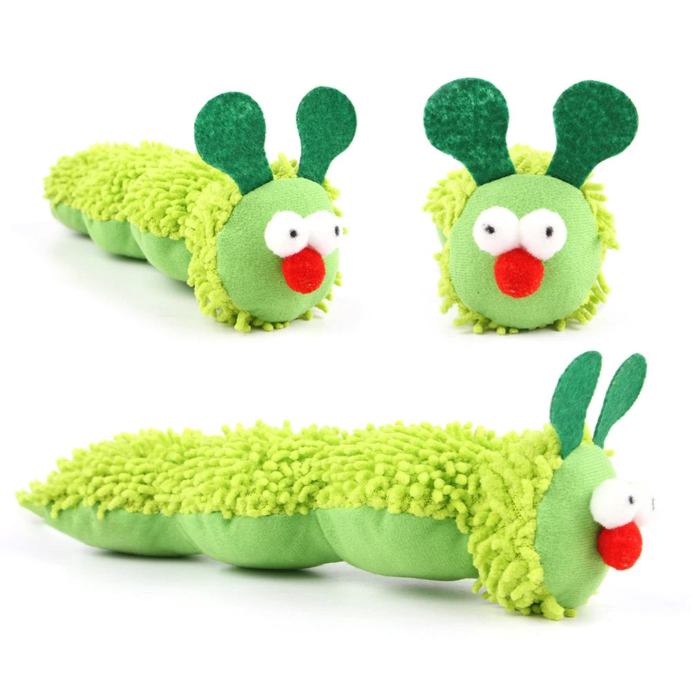 Catnip Chew Toy for Cats - Anxiety Relief & Dental Health Caterpillar Toy with Crinkle Sound